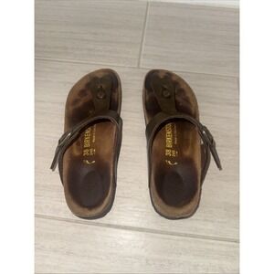 Birkenstock Gizeh Brown Leather Thong Sandals Women's Size 38 EU